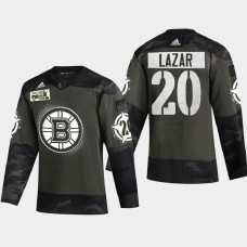 Men's Boston Bruins Curtis Lazar #20 2021 Military Appreciation Night Camo Jersey