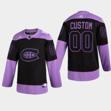 Montreal Canadiens Custom 2021 Hockey Fights Cancer Night Purple Jersey