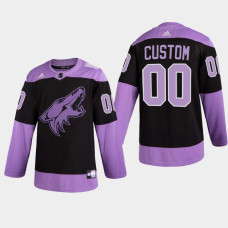 Arizona Coyotes Custom 2021 Hockey Fights Cancer Night Purple Jersey