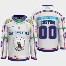 Custom #00 Eisbaren Berlin 2022 Away Hockey White Jersey