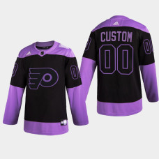 Philadelphia Flyers Custom 2021 Hockey Fights Cancer Night Purple Jersey