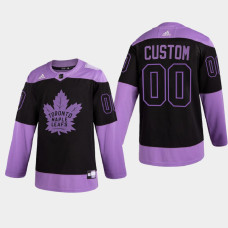 Toronto Maple Leafs Custom 2021 Hockey Fights Cancer Night Purple Jersey