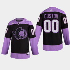 Ottawa Senators Custom 2021 Hockey Fights Cancer Night Purple Jersey