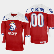 Czechia #00 Custom 2022 IIHF World Championship Red Away Jersey