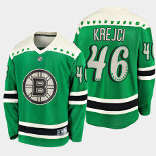 Men's Boston Bruins David Krejci #46 2021 St. Patrick's Day Green Jersey