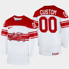 Denmark #00 Custom 2022 IIHF World Championship White Home Jersey