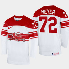 Denmark #72 Nicolai Meyer 2022 IIHF World Championship White Home Jersey