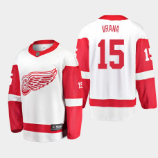 Men's Detroit Red Wings Jakub Vrana #15 Away 2021 White Jersey