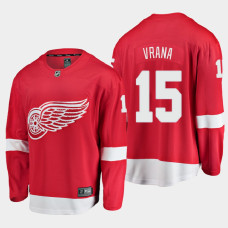 Men's Detroit Red Wings Jakub Vrana #15 Home 2021 Red Jersey