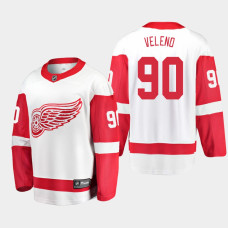 Men's Detroit Red Wings Joe Veleno #90 Away 2021 White Jersey