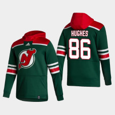 Men's New Jersey Devils Jack Hughes #86 2021 Reverse Retro Authentic Pullover Special Edition Green Hoodie