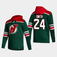 Men's New Jersey Devils Ty Smith #24 2021 Reverse Retro Authentic Pullover Special Edition Green Hoodie