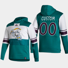 Men Anaheim Ducks Custom #00 2021 Reverse Retro Special Edition Pullover White Hoodie