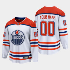 Men's Edmonton Oilers Custom #00 Special Edition 2021 White Jersey