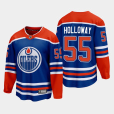 Edmonton Oilers Dylan Holloway 2022-23 Home Royal #55 Jersey Premier