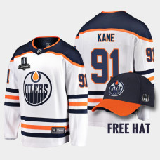 Men Edmonton Oilers Evander Kane #91 2022 Pacific Conference Champions Away White Jersey