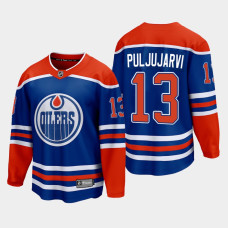 Edmonton Oilers Jesse Puljujarvi 2022-23 Home Royal #13 Jersey Premier