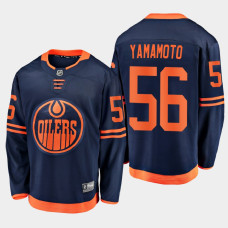 Men's Edmonton Oilers Kailer Yamamoto #56 Alternate 2021 Navy Jersey