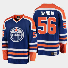 Men's Edmonton Oilers Kailer Yamamoto #56 Heritage 2021 Royal Jersey