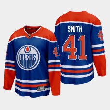 Edmonton Oilers Mike Smith 2022-23 Home Royal #41 Jersey Premier