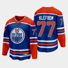 Edmonton Oilers Oscar Klefbom 2022-23 Home Royal #77 Jersey Premier