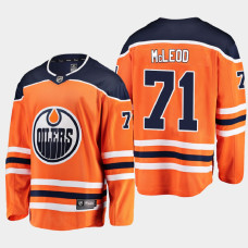 Men's Edmonton Oilers Ryan McLeod #71 Home 2021 Orange Jersey