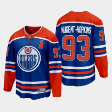 Edmonton Oilers Ryan Nugent-Hopkins 2022-23 Home Royal #93 Jersey Premier