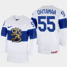 Finland #55 Atte Ohtamaa 2022 IIHF World Championship White Home Jersey