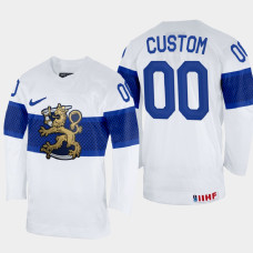 Finland #00 Custom 2022 IIHF World Championship White Home Jersey