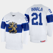 Finland #21 Jere Innala 2022 IIHF World Championship White Home Jersey