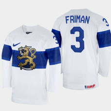 Finland #3 Niklas Friman 2022 IIHF World Championship White Home Jersey