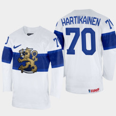 Finland #70 Teemu Hartikainen 2022 IIHF World Championship White Home Jersey