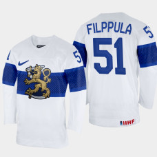 Finland #51 Valtteri Filppula 2022 IIHF World Championship White Home Jersey