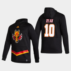 Men's Calgary Flames Derek Ryan #10 2021 Reverse Retro Authentic Pullover Special Edition Black Hoodie