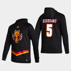 Men's Calgary Flames Mark Giordano #5 2021 Reverse Retro Authentic Pullover Special Edition Black Hoodie