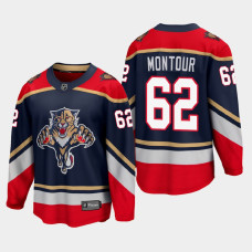 Men's Florida Panthers Brandon Montour #62 Reverse Retro Navy Jersey With 2023 Stanley Cup Patch