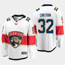 Men's Florida Panthers Lucas Carlsson #32 Away 2021 White Jersey