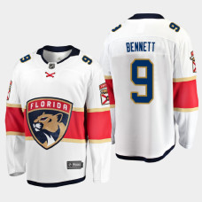 Men's Florida Panthers Sam Bennett #9 Away White Jersey With 2023 Stanley Cup Patch