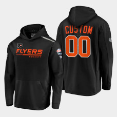 Men's Philadelphia Flyers Custom #00 2021 Lake Tahoe Outdoor Games Locker Room Black Hoodie