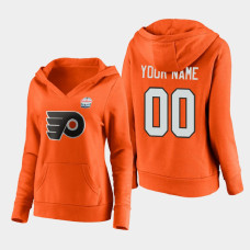 Women's Philadelphia Flyers Custom #00 2021 Lake Tahoe Outdoor Games Primary Logo Pullover Hoodie - Orange