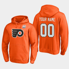 Men's Philadelphia Flyers Custom #00 Orange 2021 Lake Tahoe Outdoor Games Primary Logo Pullover Hoodie