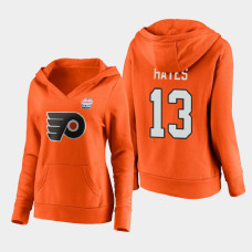 Women's Philadelphia Flyers Kevin Hayes #13 2021 Lake Tahoe Outdoor Games Primary Logo Pullover Hoodie - Orange