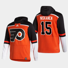 Men's Philadelphia Flyers Matt Niskanen #15 2021 Reverse Retro Authentic Pullover Special Edition Orange Hoodie