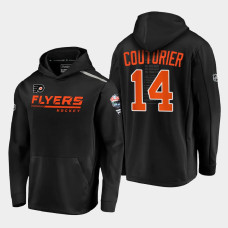 Men's Philadelphia Flyers Sean Couturier #14 2021 Lake Tahoe Outdoor Games Locker Room Black Hoodie