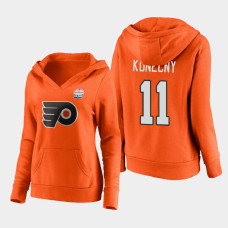 Women's Philadelphia Flyers Travis Konecny #11 2021 Lake Tahoe Outdoor Games Primary Logo Pullover Hoodie - Orange