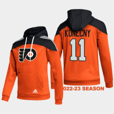 Philadelphia Flyers #11 Travis Konecny 2022-23 Stylish Orange Hoodie AEROREADY Pullover