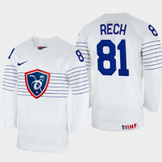 Anthony Rech 2022 IIHF World Championship France Hockey Jersey White #81 Uniform