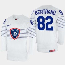 Charles Bertrand 2022 IIHF World Championship France Hockey Jersey White #82 Uniform