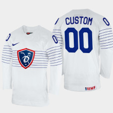 France #00 Custom 2022 IIHF World Championship White Home Jersey