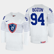 Tim Bozon 2022 IIHF World Championship France Hockey Jersey White #94 Uniform